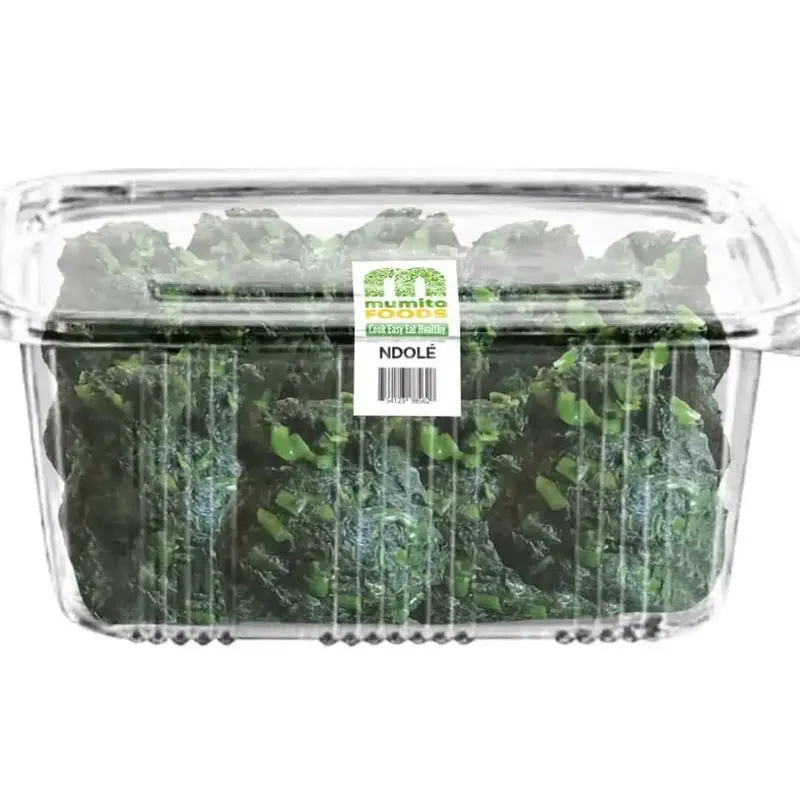 A clear tub of Mumita Foods Ndolé