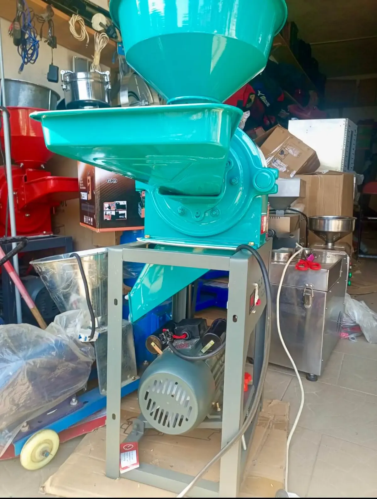 A milling machine in the Mumita processing unit, where plantain is milled into flour